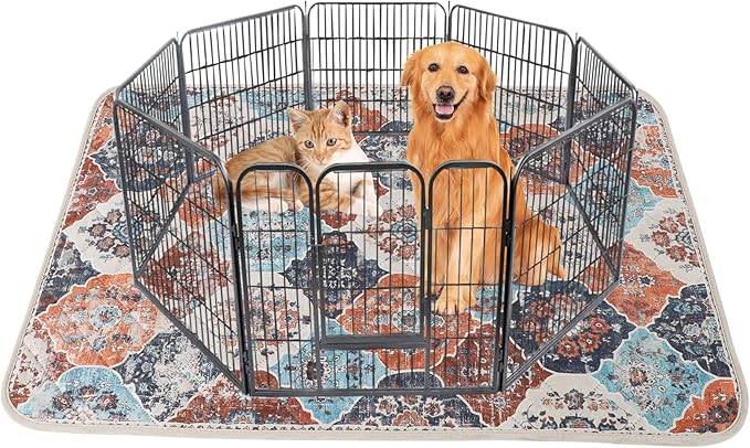 IEUUMLER Washable Pee Pads for Dogs, 1 Pack Reusable Non-Slip Grip, Super Absorbent Waterproof Puppy Pads for Potty Training, Playpen, Crate, Whelping Box EU011 (Orange, 63" x 63")