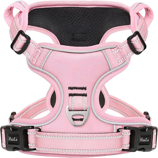 HEELE Dog Harness Dog Harness Small Dog No Pull Harness with Soft Handle Reflective Harness Adjustable, Pink, S