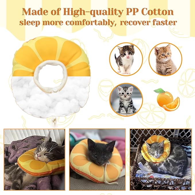 Kitten Cones After Surgery 0-6 Months, Donut Extra Small Kittern Cone Collar Soft to Stop Licking Neck, Elizabethan e Collar for Recovery