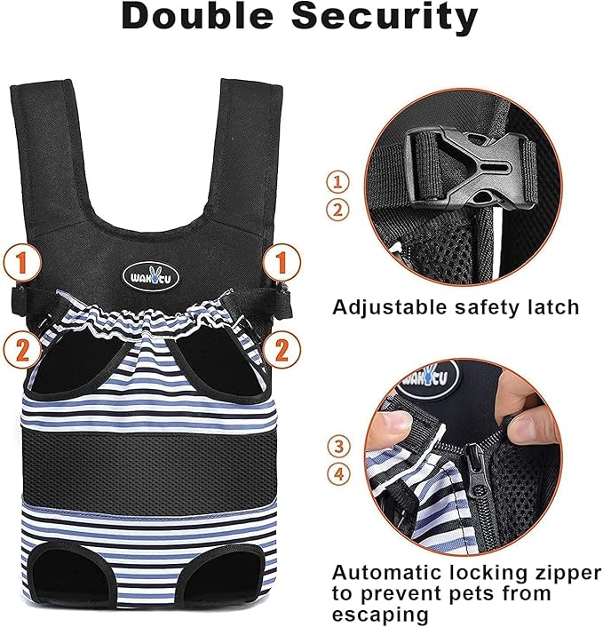 Dog Front Carrier Backpacks for Small Dogs, Legs Out Pet Carrier Sling Backpack with Adjustable Padded Ventilated Shoulder Straps, Easy-Fit for Traveling Hiking Camping,Medium