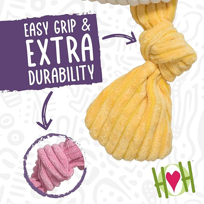 HuggleHounds Knottie Plush Dog Toy - Dog Stuffed Animal Toy, Puppy Toys, Squeaky Dog Toy for Small, Medium & Large Dogs, Durable Plush to Keep Them Busy - Nibblet Anteater, Large