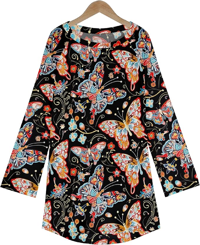 MARSVOVO Women Novelty Graphic Plus Size Sweater Crewneck Long Sleeve Cute Printed Loose Fit Casual Fall Sweaters Top