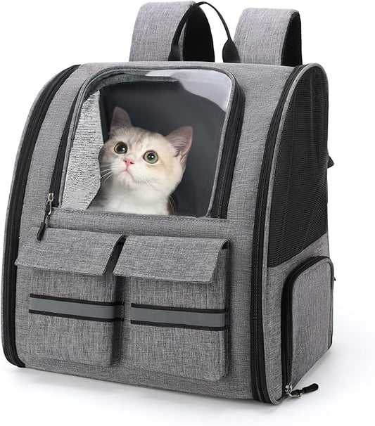 Cat Backpack Carrier Small Dogs Backpack Carrier,Large Space Breathable Cat Bubble Backpack,Shaded Puppy Backpack Carrier,Ventilated for Travel, Hiking,Cycling,Shopping,and Vet