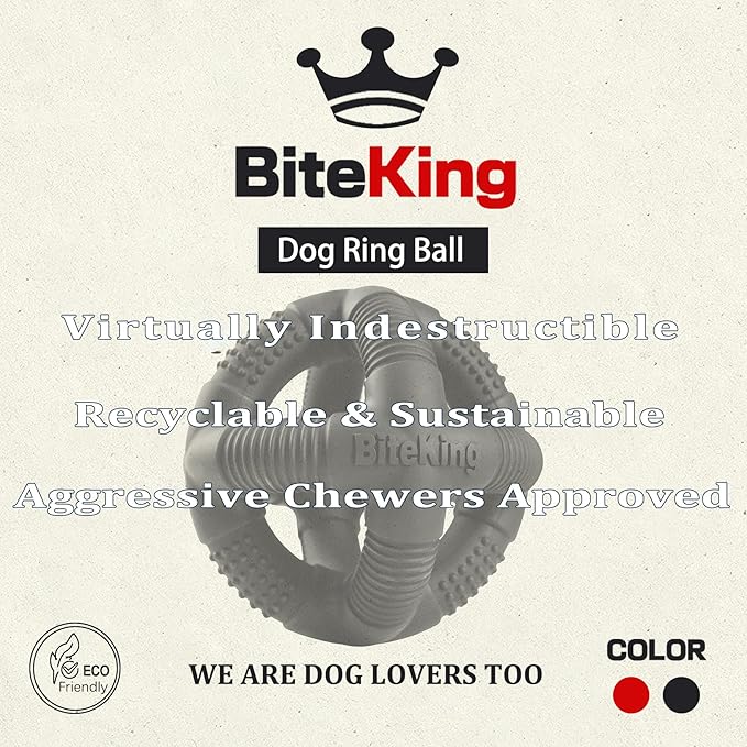 Natural Rubber Dog Balls for Large Aggressive Chewers - Lifetime Replacement - Indestructible and Durable Dog Toys for Large Breed, Black