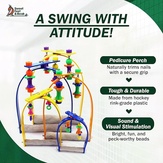 Sweet Feet and Beak Medium Whirly Bird - Perfect Cage Toy Stimulates Visual and Physical Activity - Safe, Non-Toxic, Cage Accessories for Medium Birds