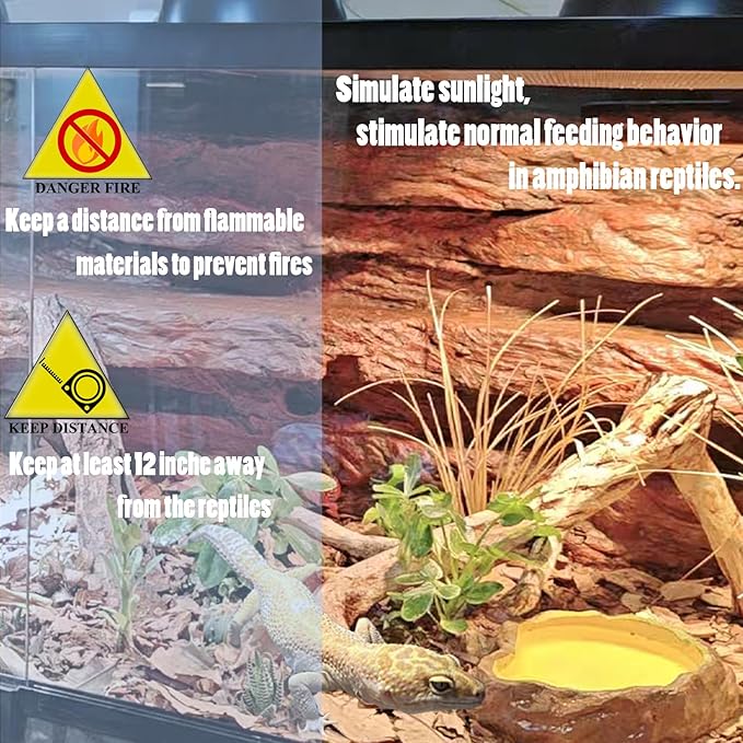 Reptile Heat Lamp Bulb 100 Watt, Full Spectrum Daylight Amphibians Basking Spot Light Bulb for Bearded Dragon, Gecko, Hermit Crabs, Lizard, Neodymium Blue Infrared Light Bulbs, E26 Base, 2 Pack