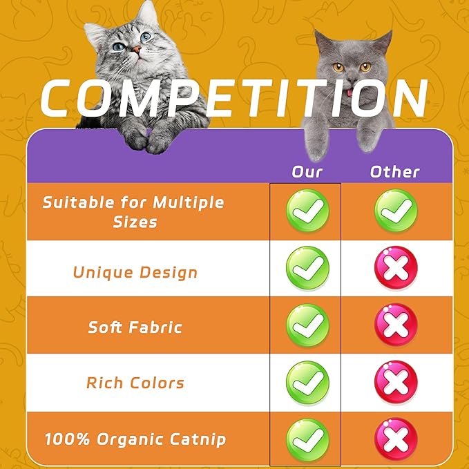 Soft Catnip Toys Fish, 3 Pack Crinkle Sound Cat Toys, Interesting Indoor Cat Kicker Toys, Durable and Highly Interactive Catnip Toys (Flatfish)