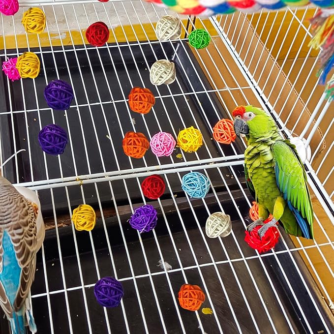 Bird Rope Perch,Birds Perch,Bird Perches for cage,Parakeet perches,Rope Perch for Conures,Parrot,Cockatiel,Lovebird,Budgerigar,Bird cage Accessories,Chew Toys
