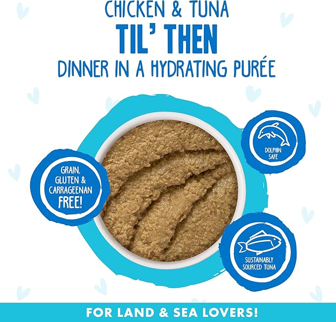Weruva B.F.F. Play - Best Feline Friend Paté Lovers, Aw Yeah!, Chicken & Tuna Til' Then with Chicken & Tuna, 5.5oz Can (Pack of 8)