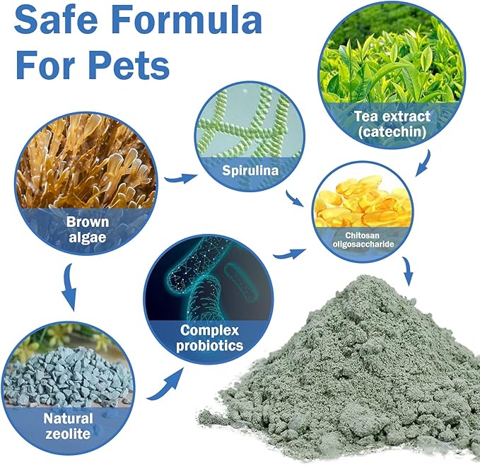 CuteBone Dog Teeth Cleaning Powder - Dog Dental Powder Pet Breath Freshener - Safe & Effective Natural Oral Care Formula Reduces Plaque & Tartar Promotes Healthy Gums Easy-to-Use for Dogs & Cats