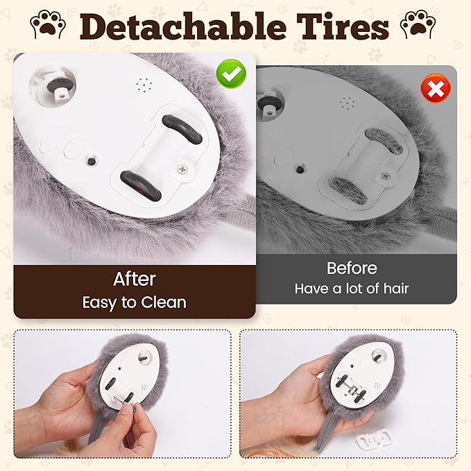 Moving Cat Toy Squeaky Cat Mouse Toy Automatic Interactive Cat Toys for Indoor Cats Mouse Toys for Cats with Wagging Tail