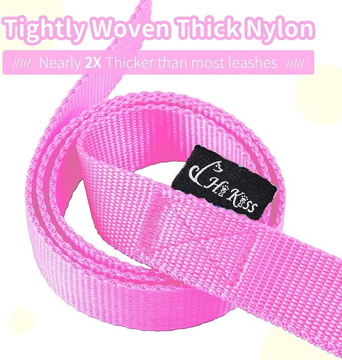 HIKISS Long Dog Leash Obedience Recall Training Agility Lead with Thickening Material for Large Dog - 15ft 20ft 30ft 50ft 100ft Training Leash(Pink 100ft)