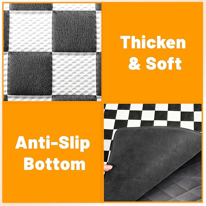 Manificent Non-Slip Pet Bed Mat for Back Seat Extender, Hair Resistant Dog Blanket for Hard Bottom Dog Car Seat Cover, Anti Slip Pet Linner Backseat Cover Black Plaid