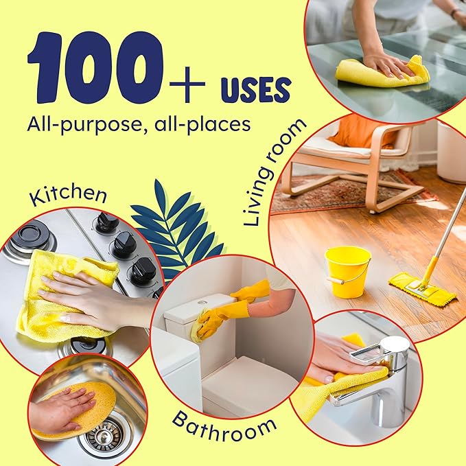 Originally Yellow Lemon Vinegar For Cleaning Purpose | USA Made All Purpose Cleaner | Use as a Floor, Glass, Kitchen, & Bathroom Cleaner | Plant Derived Vinegar 1 Gallon in 2 bottles | 128 Oz