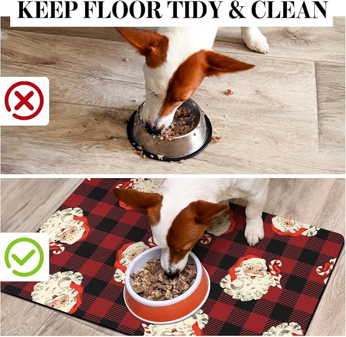 Dog Cat Food Mats for Floors, Absorbent Dog Bowl Mats for Food and Water, Quick Dry Pet Food Mat Non-Slip Pet Supplies