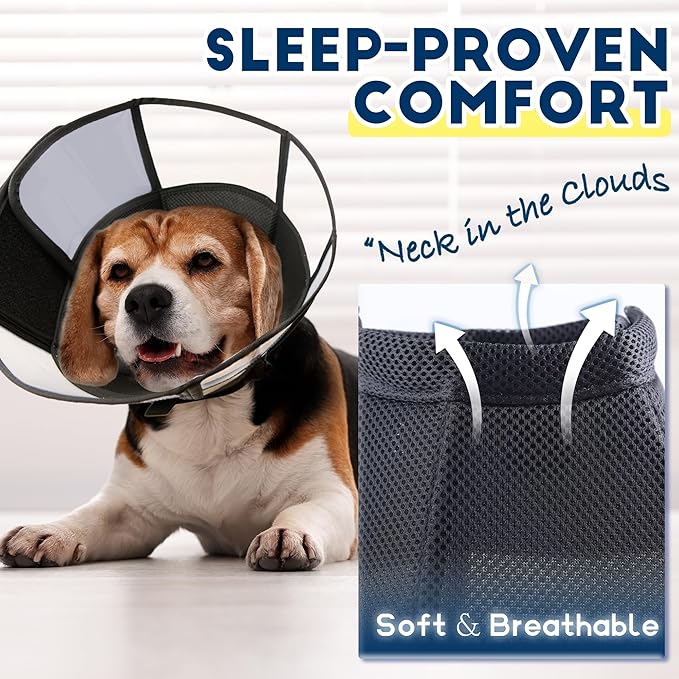 Soft Dog Cone Collar, Comfortable Pet Recovery Neck Collars After Surgery for Large Medium Dogs, Plastic Breathable Elizabethan Dog Head Circle Stop Licking, Adjustable Cones 20cm /8" Long (M Pink)