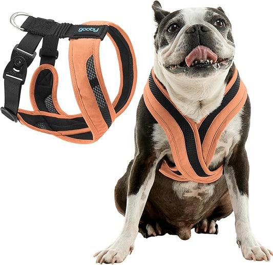 Gooby Comfort X One Dog Harness - Head-in Dog Harness for Small & Medium Sized Dogs - Escape-Free & Choke Free - Breathable Mesh, Shock Absorbing, Easy Snap & Swivel Buckles - Atlanta Peach, X-Small