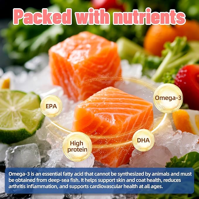 Just Try 6.70 oz Freeze-Dried Salmon Dog Treats & Cat Treats Food Topper- Single Ingredient, Grain-Free, High Protein Snack for Training