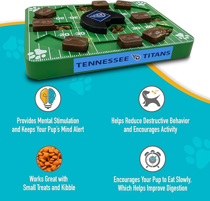 Pets First NFL Tennessee Titans Puzzle Toy - Interactive Dog Treat Puzzle
