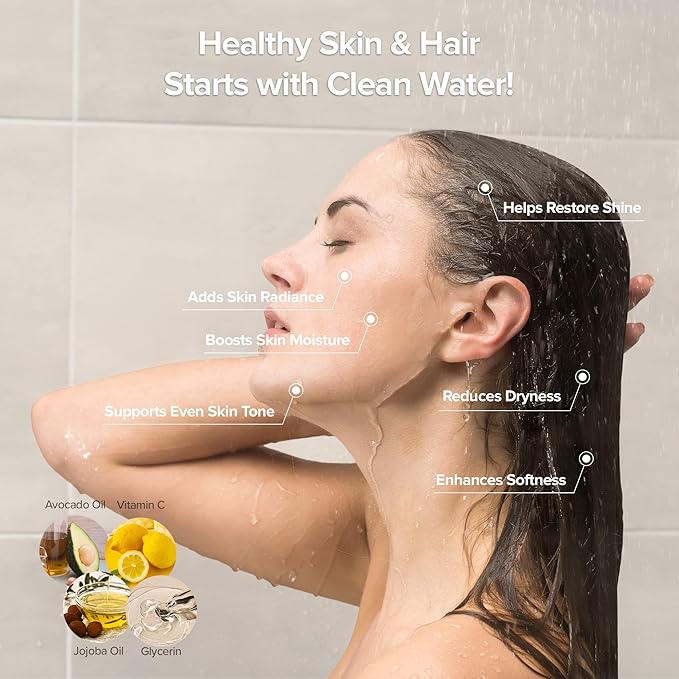 Filtered Handheld Shower Head with Vitamin C & Sediment Filter, High Pressure Water Flow, Water Saving, Reduces Chlorine for Dry Skin & Hair, On/Off Switch, Made in Korea, Spa-Like Shower- Olive Green