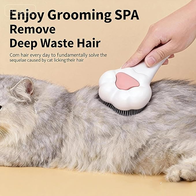 Cat Brush for Shedding, Self-Cleaning Slicker Brush for Indoor Cats, Gently Remove Loose Fur, Pet Grooming Massage Deshedding Tool, Suits Long & Short Haried Cats and Dogs