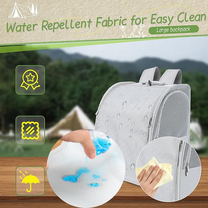 Sanmoncare Bird Backpack Carrier, Water Repellent Fabric Cockatiel Travel Bag with Stand, Lightweight and Portable Travel Cage for Parrot, Bird Travel Carrier