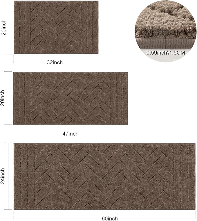 Tindbea Dog Mat for Muddy Paws,Absorbs Moisture Dirt Non-Slip Washable Mud Mat for Dogs,Soft Rubber Backing Front Inside Pet Rug for Entryway, Mud Dog Paws, Patio(20"x48",Latte)