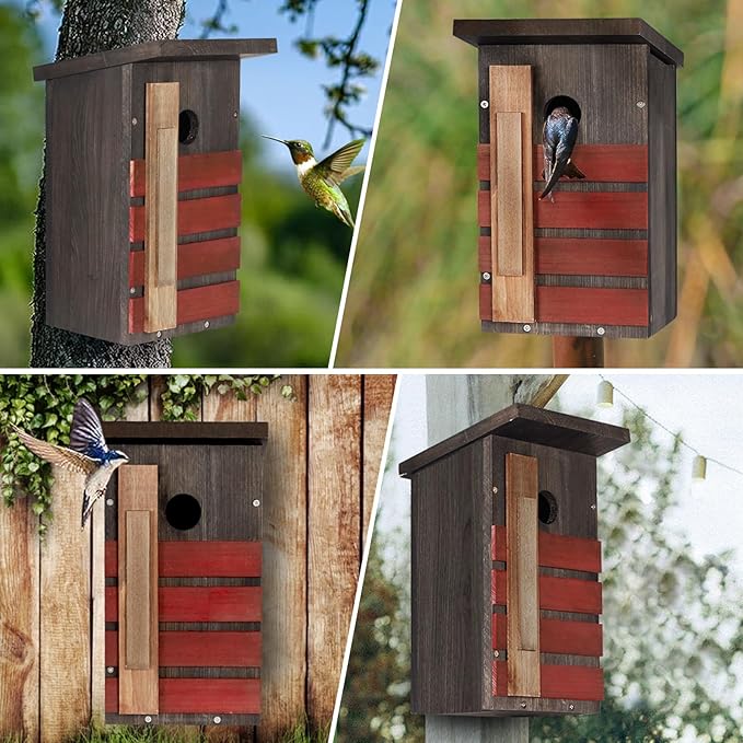 Bluebird House for Outside, Bird House DIY Assembly Kit, Birdhouses for Outdoors Clearance, Roosting & Nesting Boxes for Robins, Finches and Small Garden Birds