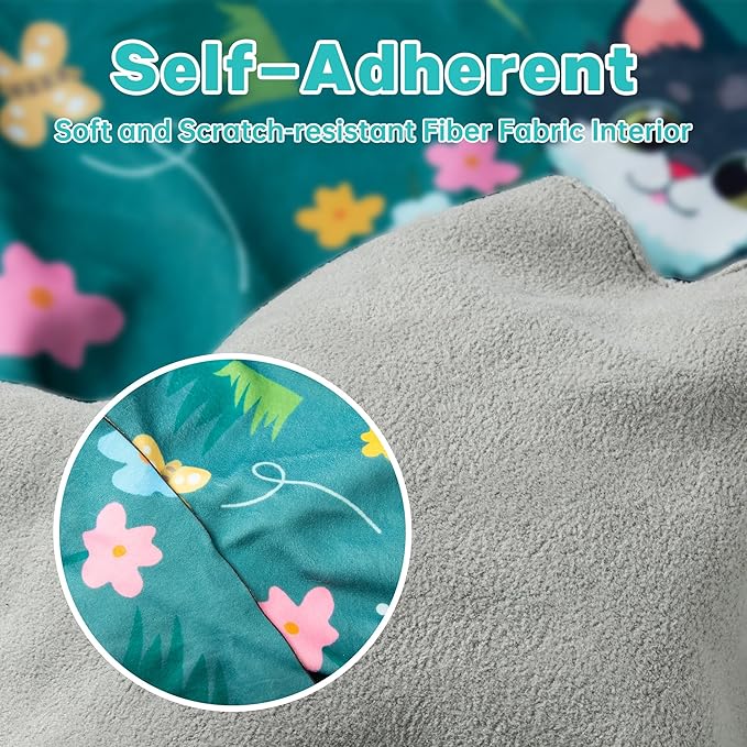 Cat Grooming Wrap, Cat Wrap for Cutting Nails, Self-Adherent Fabric Wrap for Cats, Cat Burrito Wrap Anti-Scratch, Anti-Escape, Multifunctional Swaddle Wrap Pet Tool 27.5×27.5"