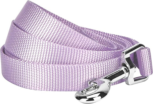 Blueberry Pet Essentials 21 Colors Durable Classic Dog Leash 5 ft x 5/8", Lavender, Small, Basic Nylon Leashes for Dogs