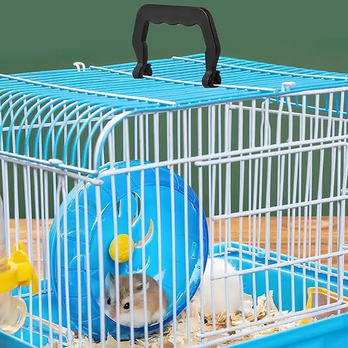 Plastic Dog Crate Pet Carrier Remove Handle Rabbit Cage Cat Carrier Plastic Handle Movable Handle (2 Blue and 2 Black) -4PCS