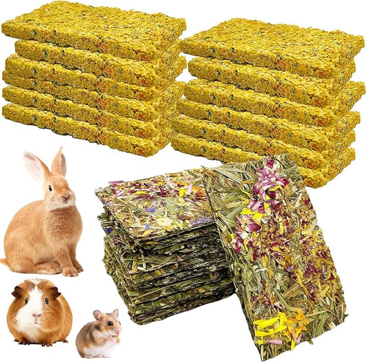 Hamiledyi Rabbit Chew Toys 24 Pieces Guinea Pig Chew Toys for Teeth Natural Grinding Teeth for Chinchilla Bunny Hamster Gerbil Rat Small Animals