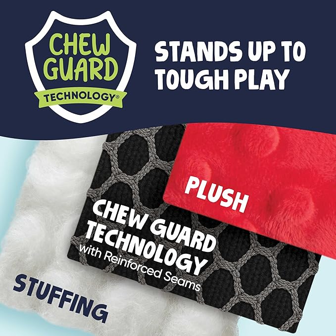 goDog Dragons Squeaky Plush Dog Toy with Chew Guard Technology, Durable Fabric & Squeaker for Active Play, Pink, Small