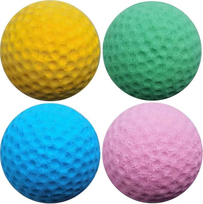 Cat Golf Balls for Indoor Kitten Toys - Interactive Sponge Foam Soccer Balls (Mixed)