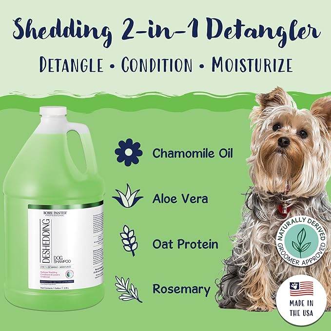 Bobbi Panter Dog Shampoo - Made in USA - All Natural Formula for Heavy Duty Deodorizing & Degreasing - Concentrated 25:1 for Professional Groomers - Fresh Clean Scent, 1 Gallon (Case of 4)