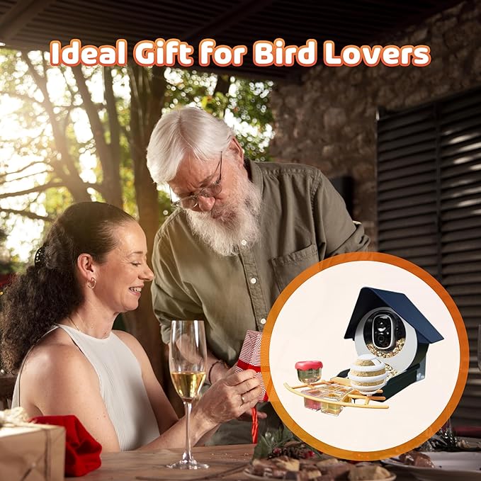 Birdkiss Smart Camera Bird Feeder with Solar Pannel, DIY Different Add-Ones Including Suet Ball, Jelly Feeder, Mini Hummingbird Feeder, Auto Capture Bird Full HD Videos, Ideal Present for Bird Lovers