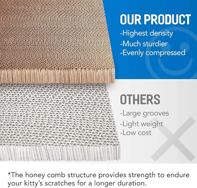 Bone Cat Scratcher Cardboard Lounge Bed, Cat Scratching Post, Durable Board Pads Prevents Furniture Damage