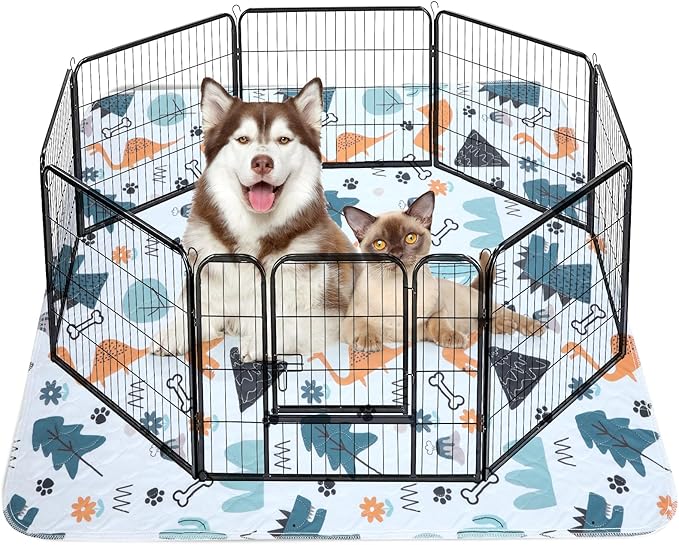 Washable Pee Pads for Dogs, Extra Large 72"x72" Super Absorbent Reusable Training Dog Pads, 100% Waterproof Non-Slip Dog Mat for Training, Whelping, Housebreaking, Incontinence, for Playpen, Crate