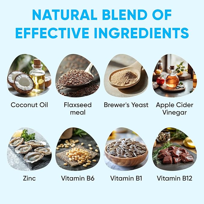 Chewable Flea and Tick Prevention for Dogs - 120 Soft Chews Made in USA - Oral Flea and Tick Control Pills for Small, Medium, Large Dogs and Puppies - Skin and Coat Supplement Treats for All Breeds