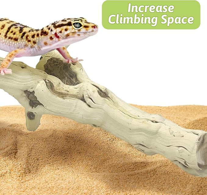 VCEPJH 4 Pcs Reptile Plants, Climbing Wood Branch Terrarium Hanging Fake Plant Leaves Bearded Dragon Tank Accessories, Habitat Decor for Snake Leopard Gecko Lizard Chameleon (Style 2)