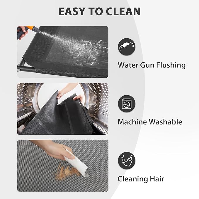 RRPETHOME Large Elevated Cooling Dog Bed, Raised Dog Cot Beds for Large Dogs, Elevated Outdoor Pet Cot, Chew Proof Portable Cooling Pet Cot with Skid-Resistant Feet and Breathable Mesh