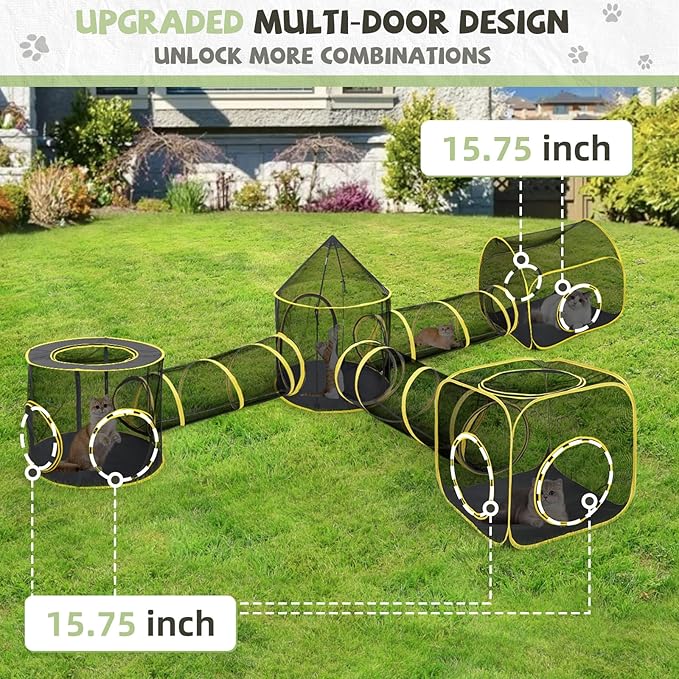 Outdoor Cat Enclosures for Indoor Cats, Outdoor Cat Tent with Tunnel for Multiple Cats, Cat Playpen for Pet Kitty Rabbits Ferrets Puppy and Other Small Animals, (Styles 6)