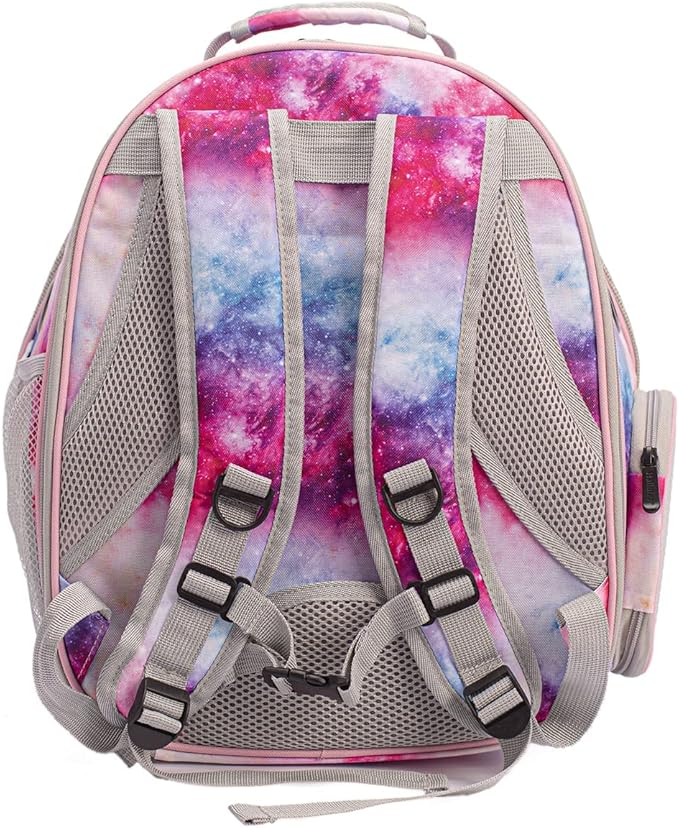 halinfer Galaxy Pink Dual Expandable Cat Backpack Carrier, Fit up to 20 lbs, Expandable Pet Carrier Backpack for Large Fat Cat and Small Puppy
