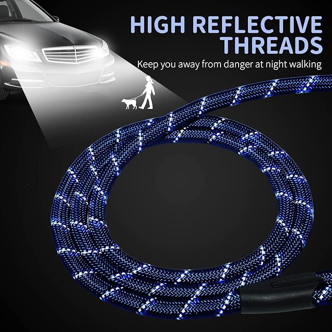 Long Dog Leash for Training 20Ft-Reflective Nylon Rope with Swivel Hook-Recall Agility Lead for Large Small Medium Dogs Outside Walking Hiking-Royal Blue