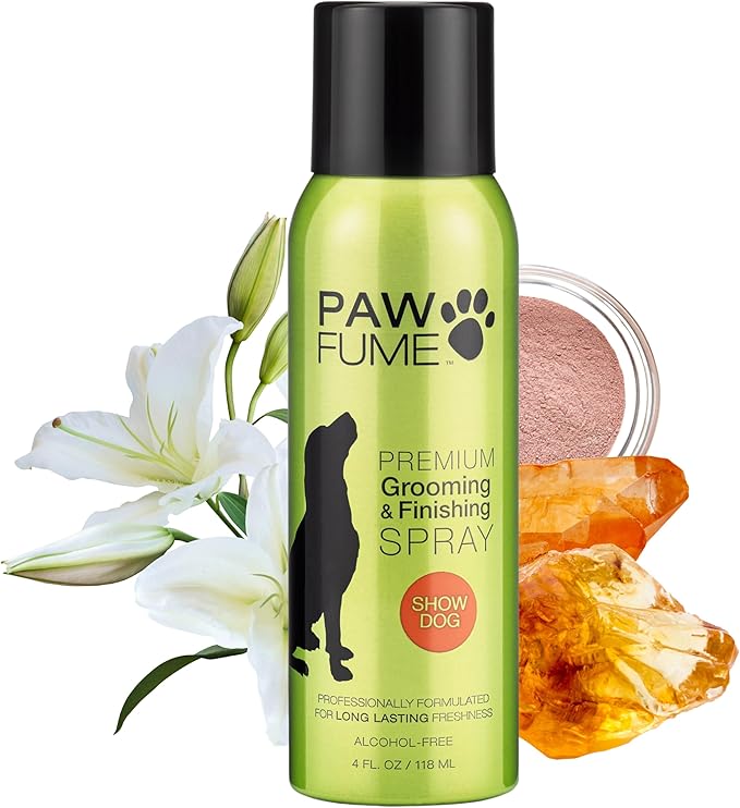 Paw Fume Dog Perfume Spray Long Lasting Scent for Grooming, Show Dog, 1-Pack – Keep Your Pup Fresh All Day – Hypoallergenic, Alcohol-Free, Detangling Formula – Moisturizing Pet Cologne Spray for Dogs