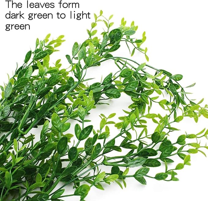 HERCOCCI 2 Pack Reptile Plants, Terrarium Hanging Plants Vines Artificial Leaves Habitat Decorations with Suction Cup for Bearded Dragon Hermit Crab Lizard Snake Geckos Chameleon