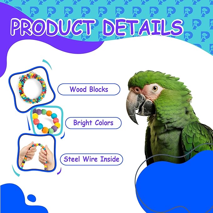 2 PCS 67" Bird Rope - Flexible and Durable Swing Toy for Birds - Spiral Perch for Parakeets, Cockatiels and Parrots - Colorful Adjustable Bird Cage Accessory - Ideal for Exercise and Play