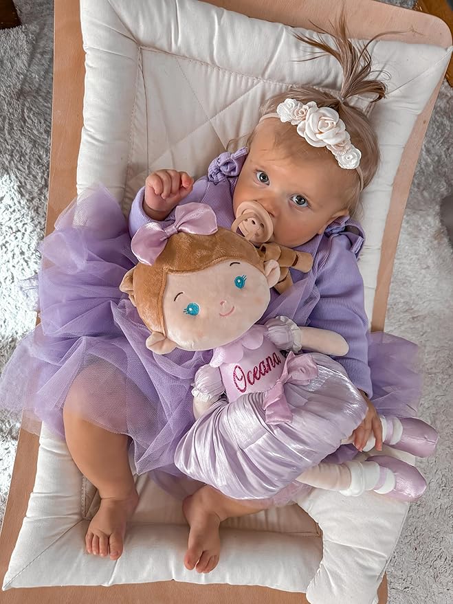 Soft Baby Doll Toys (16''), My First Baby Rag Doll for 1 Year-Old Girl Birthday Gift, Christmas Plush Toys Gift for Toddler Kids Infants-Princess Aurora