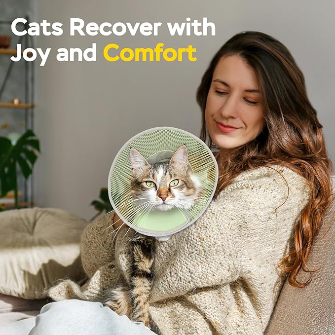Cat Cone Collar Soft to Stop Licking After Surgery, Waterproof Lightweight Recovery Collar for Cats and Small Dogs, Elizabeth Plastic Cone Alternative, Neck Pillow to Prevent Scratches