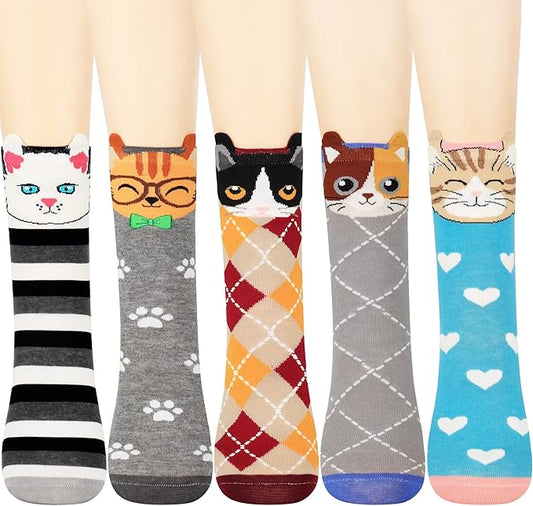 Jeasona Women's Cat Socks Cat Gifts Cute Animal Socks Dog Owl Gifts for Women